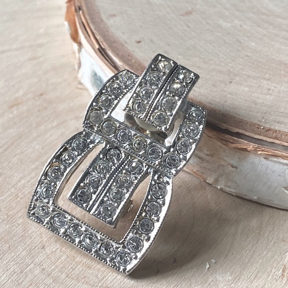 Single VTG Carolee, Art Deco, Pave of Diamanté Earring- Circa 1960s - Picture 2 of 7